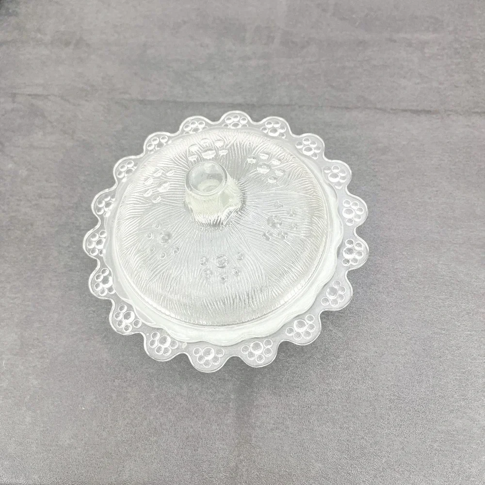 Vintage Indiana Glass Candy Dish – Clear Depression Glass, Lidded Cannister